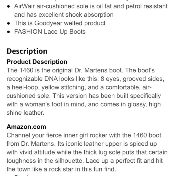 Dr Martens AirWair 1460 Patent Leather Boots Size 5 - Picture 11 of 11